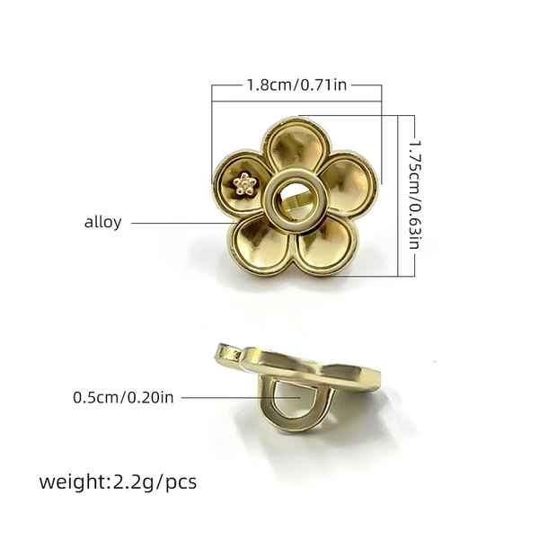 Golden footwear buckle, 18mm