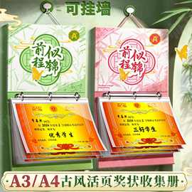 2025新款大号活页放奖状收集册收纳挂墙展示可挂高颜值幼儿园小学