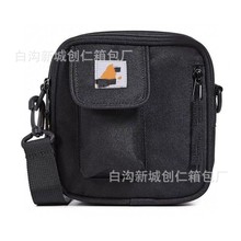 2025新款ins帆布休闲斜挎手机包男女通用校园单肩运动潮流小方包
