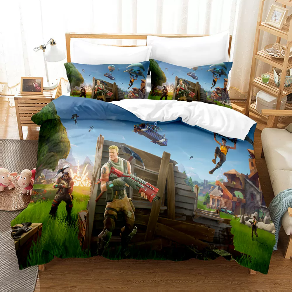 堡垒之夜 rortress系列数码印花三件套亚马逊跨境家纺三件套