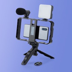 ウサギ籠生中継補光灯手持ち撮影ビデオ補光灯多機能スタンド携帯電話フレーム安定器