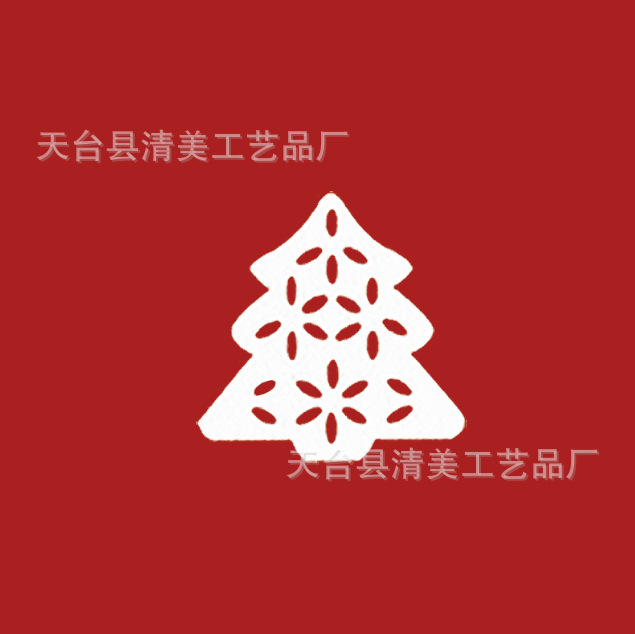 35mm blanco/verde árbol de Navidad decoración de madera para niños parche hecho a mano 50 piezas en un paquete