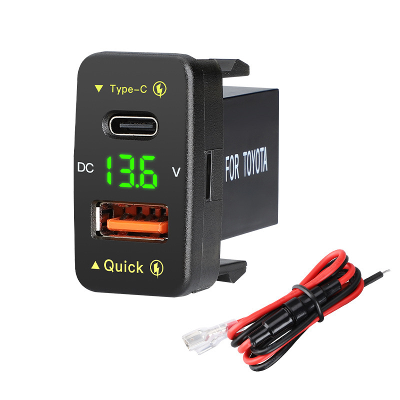 Suitable for Toyota car phone charger 12V Original hole position modification dual USB car charger lossless installation New