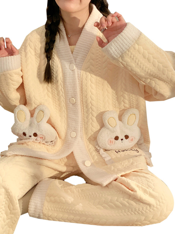 月子服春秋空気綿三点セット妊娠中産婦授乳入院服妊婦パジャマ産後授乳服|undefined