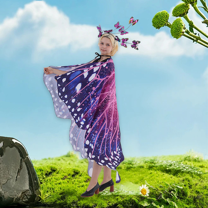 Europa y los Estados Unidos transfronterizos nuevos grandes capas de mariposa, capas, bandas de pelo, cos de Halloween, danza, decoración, espectáculo de escenario, hombros