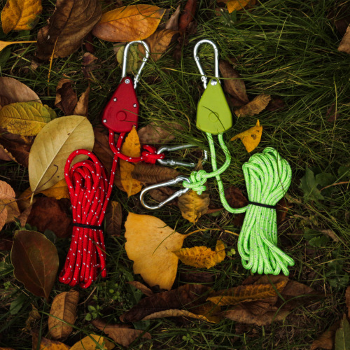 Outdoor pulley adjuster tent anchor metal lifting pulley reflective guy line thickened canopy umbrella rope 4mm