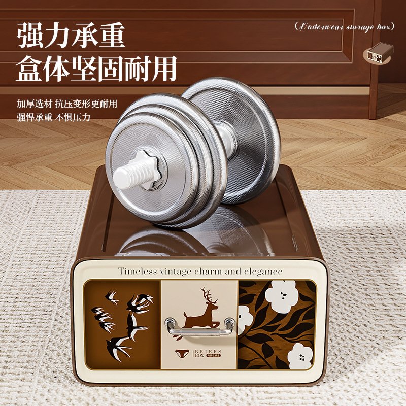 中古风内衣收纳盒家用衣柜内裤袜子分格寝室收纳神器抽屉式整理盒|undefined
