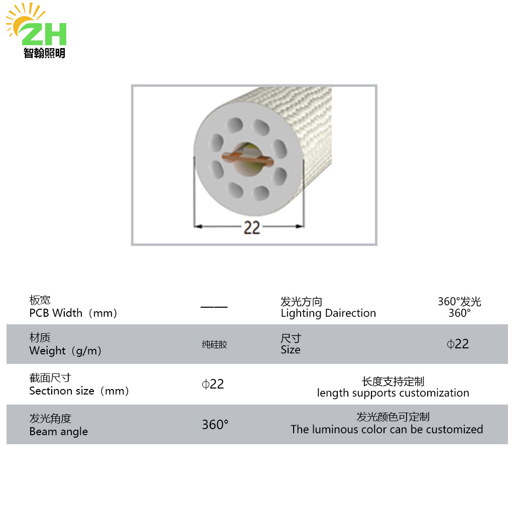 360 grados redondo de silicona lámpara luminosa lámpara de manguera redonda LED flexible lámpara de neón tubo de luz barra de neón