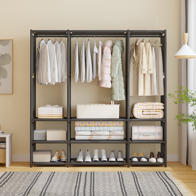 Perchero de nuevo estilo, perchero multifuncional, perchero de piso para dormitorio doméstico, perchero simple, estante de almacenamiento de ropa