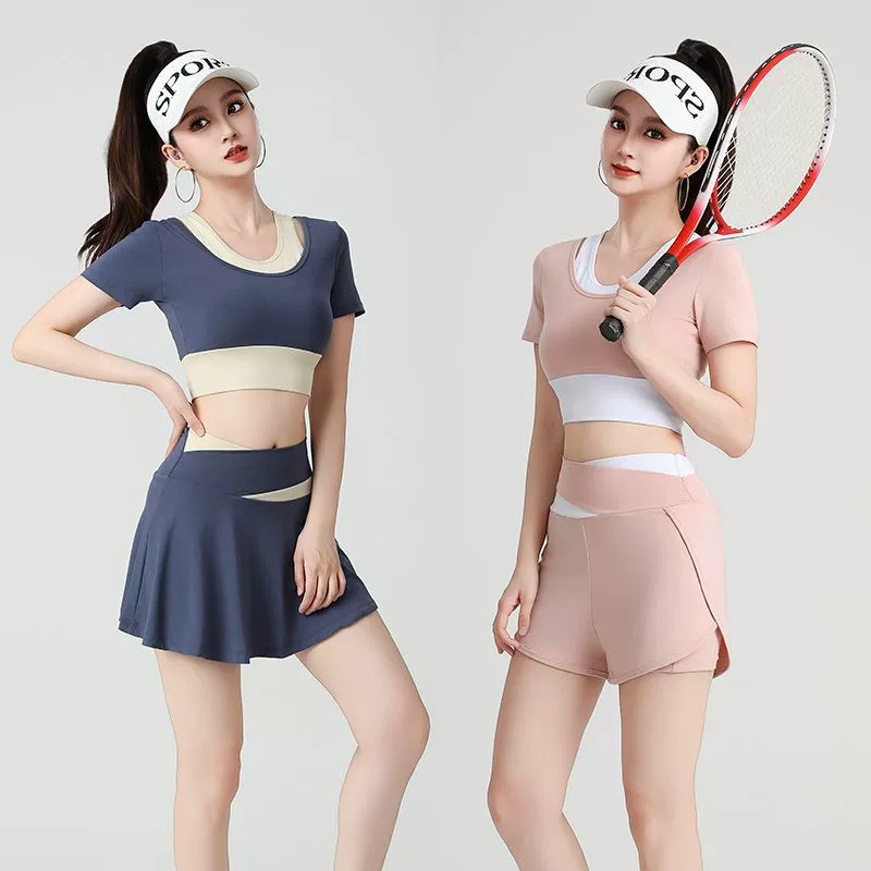 Весенне-летний новый разделенный купальник, солнцезащитная одежда для женщин, быстросохнущий утягивающий костюм для бега, спорта, фитнеса, йоги с нагрудной подушечкой