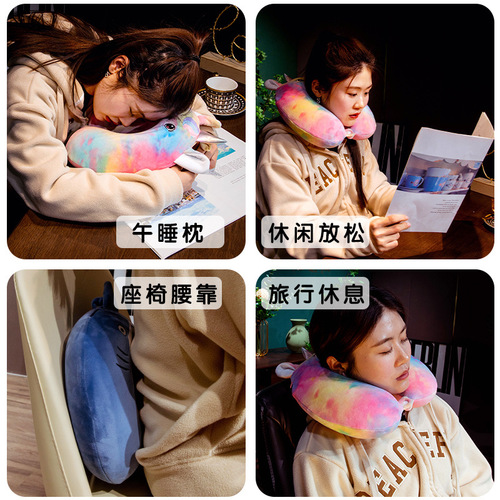 Cartoon memory foam u-shaped pillow neck pillow airplane travel pillow portable car u-shaped pillow student cervical pillow wholesale