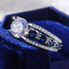 Jewelry, blue zirconium, ring with stone, Amazon