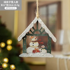 跨境热卖创意木质圣诞挂件diy圣诞节场景圣诞树雪人老人装饰挂饰