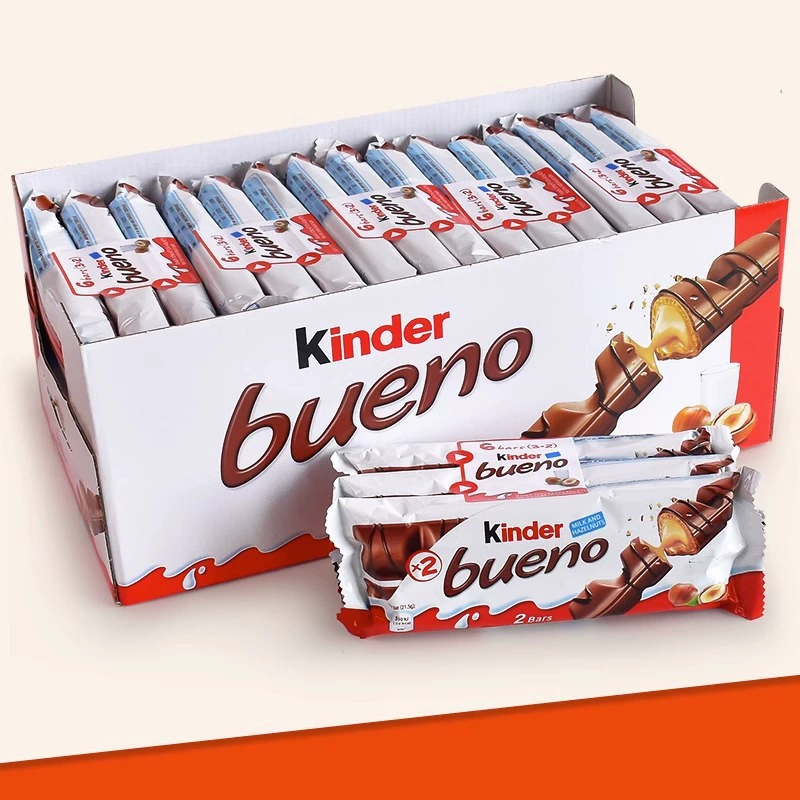 Снэк (Kinder) bueno молочно-ореховый вафельный сэндвич, 43 г × 30 пакетов — импортные детские шоколадные печенья