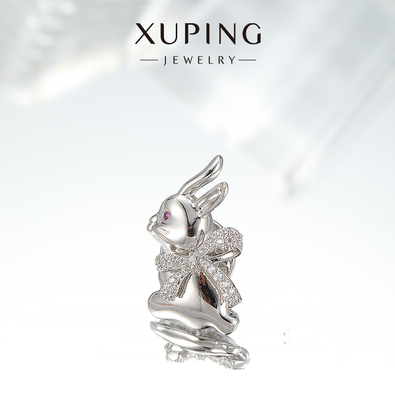 Xuping nuevo estilo de moda humano artificial gemas arco pequeño conejo delicado broche adorable accesorios de ropa al por mayor
