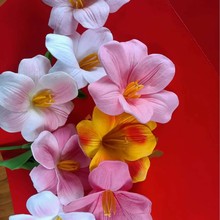 仿真花开口郁金香PU手感布朗尼郁金香 婚庆装饰假花摄影道具插花