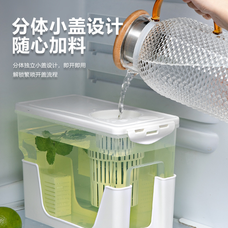 蛇口付きフィルター家庭用冷蔵庫ジュース飲料ミルクティー冷たいバケツ大容量耐高温水筒|undefined