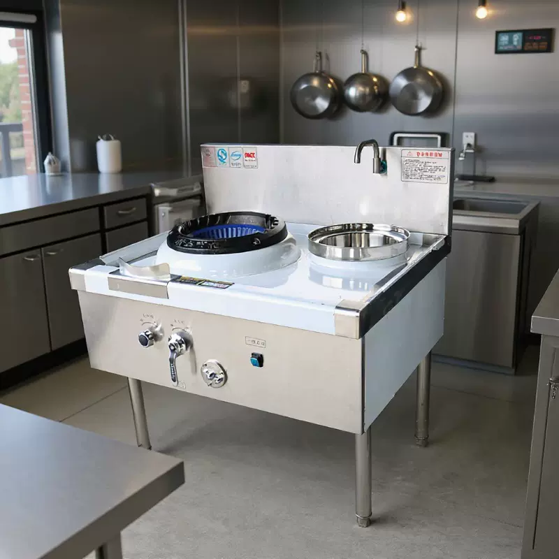 不锈钢燃气节能猛火灶，单双灶煤气灶厨房天然液化气灶饭店灶