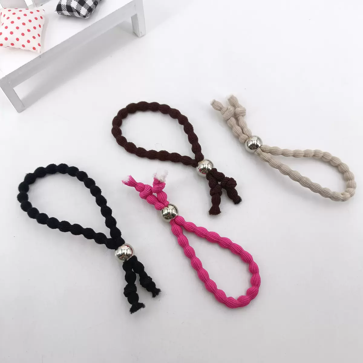 欧美跨境新款滑动懒人发圈耐用不伤发可调节发圈简约弹力发带手镯