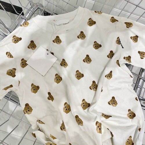 Palm Angel Children's Short Sleeve T-Shirt 2024 Summer New Arrival for Middle and Older Children Headless Bear Kids' Loose Half Sleeve T-Shirt