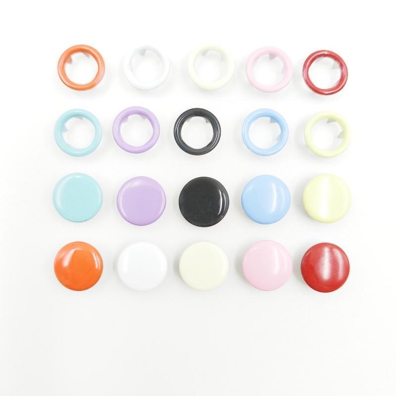 Colorido sólido hueco hebilla de cinco garras traje broche de metal hebilla oculta artefacto sin costuras hebilla de cinco garras bebé Botón de bebé