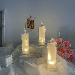 發光流淚電子蠟燭浪漫聖誕場景布置餐廳飾品擺件裝飾禮物小夜燈