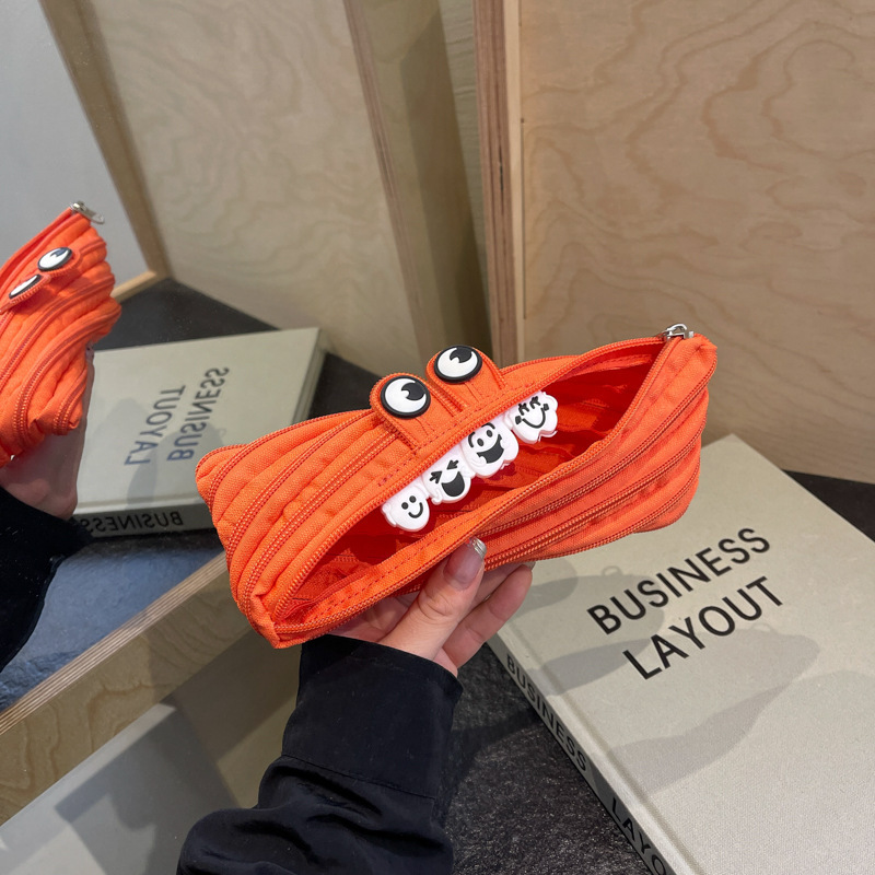 Creativo y divertido bolso con cremallera desmontable diseño de gran capacidad bolso de lápices moda lindo estilo ins comercio exterior