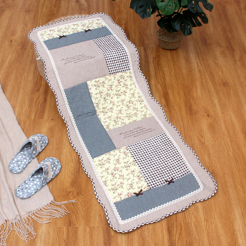 Korean Cotton Bedside Mat, Door Mat, Fabric Quilted Anti-Slip Patchwork Living Room Mat [Small Wholesale]