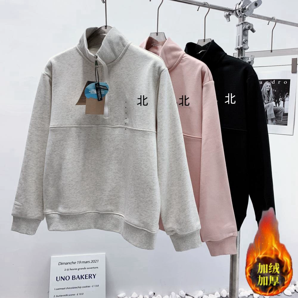 Зимняя унисекс-флисовая толстовка 2025 года с воротником-стойкой, на молнии до середины груди, утолщенная, однотонная, с буквенным принтом, с длинными рукавами