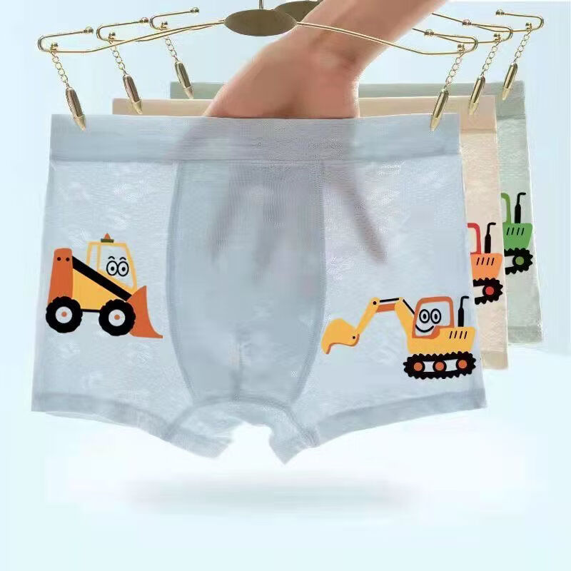 Children's Modal Underwear for Boys, Summer Thin Breathable Cartoon Boxer Shorts for Small, Medium, and Large Kids, Non-Binding Children's Modal Underwear for Boys, Summer Thin Breathable Cartoon Boxer Shorts for Small, Medium, and Large Kids, Non-Binding