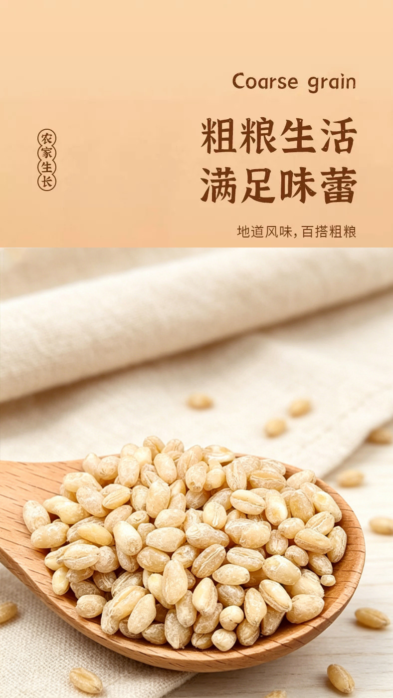 Hulled Wheat Kernels Mai Ren 250g 900g Whole Grain for Congee and Cooking quality and texture