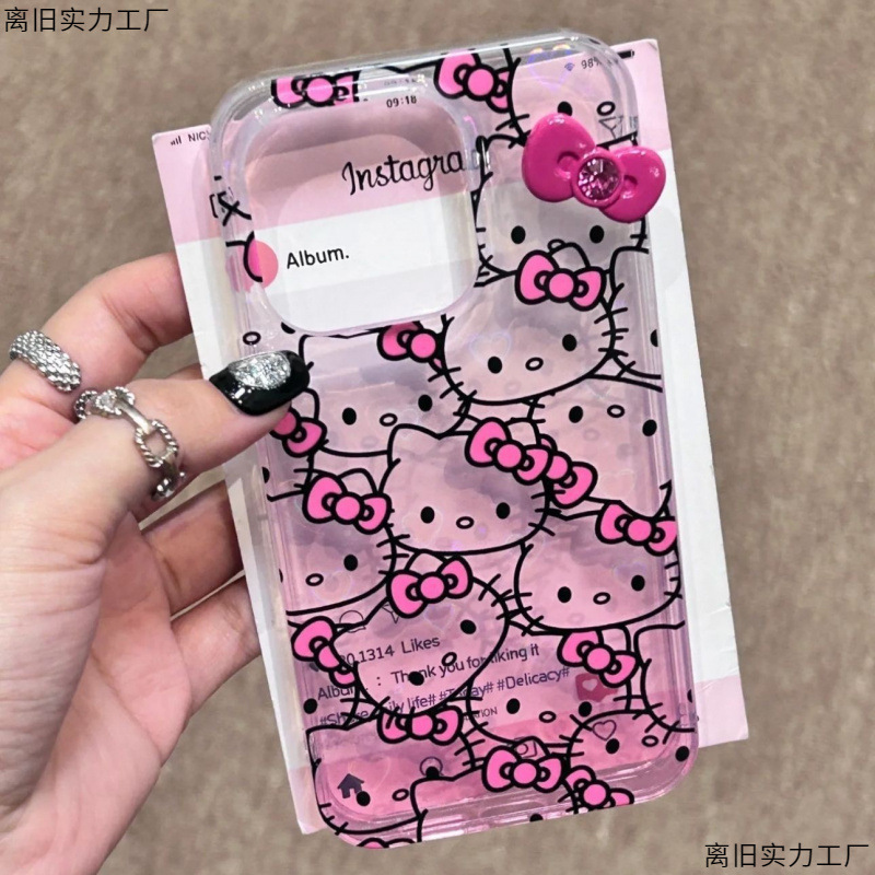 漫画のグラデーションピンクの子猫の携帯電話ケースに適したオールインクルーシブの女の子のトレンド|undefined