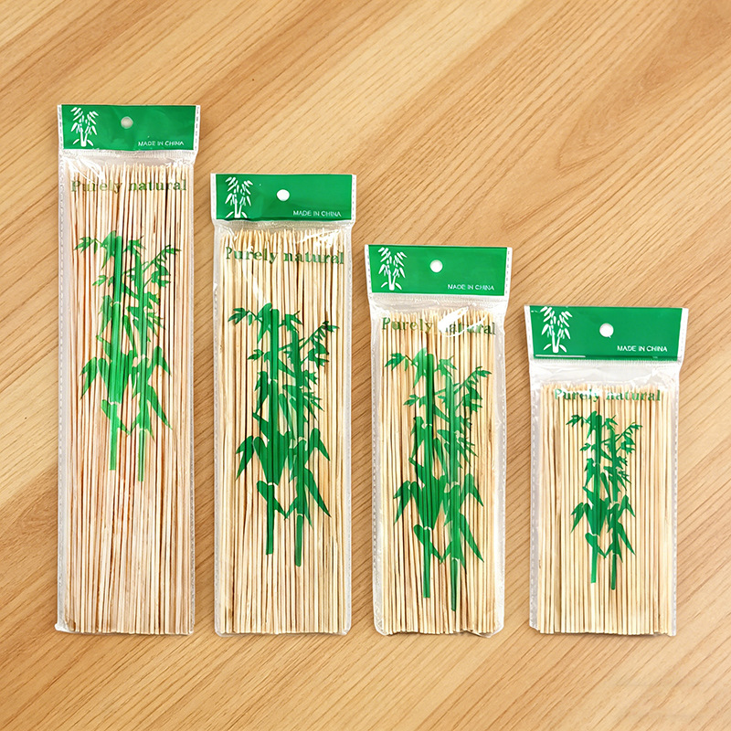 Disposable Bamboo Skewers for Lamb Kebabs, Barbecue Skewers, Fruit Skewers, Spicy Hot Pot Skewers, Round Skewers, Snack Bamboo Skewers
