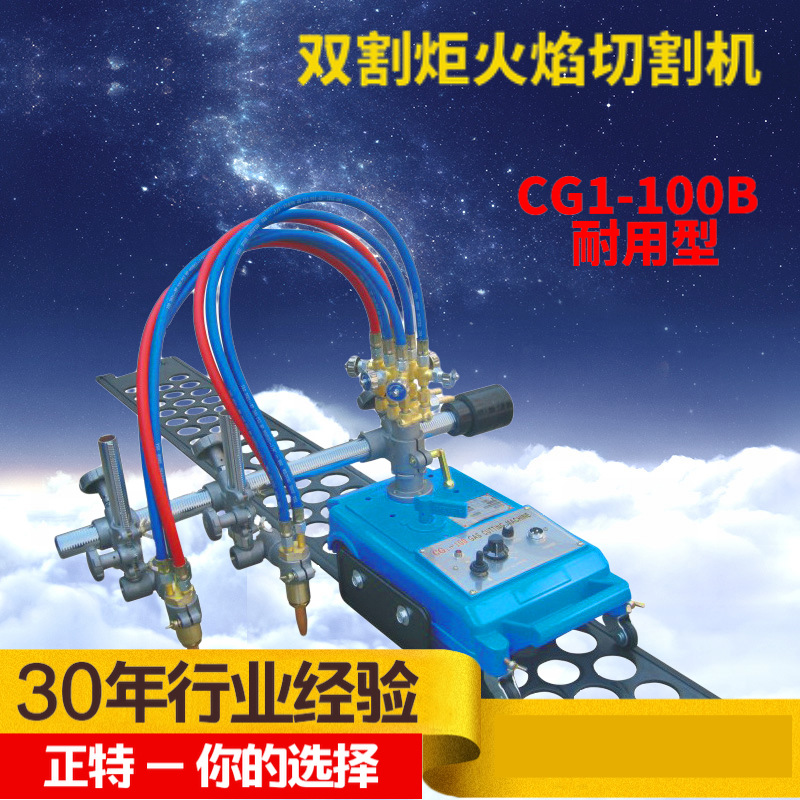 上海正特 厂家直销CG1-100直线双割炬 火焰气割半自动火焰切割机