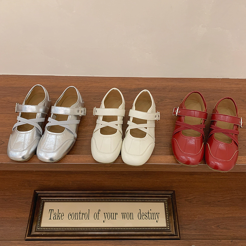Zapatos de ballet retro con suela blanda con hebilla interior, zapatos Marysen, 2026 nuevos zapatos casuales de un solo pie