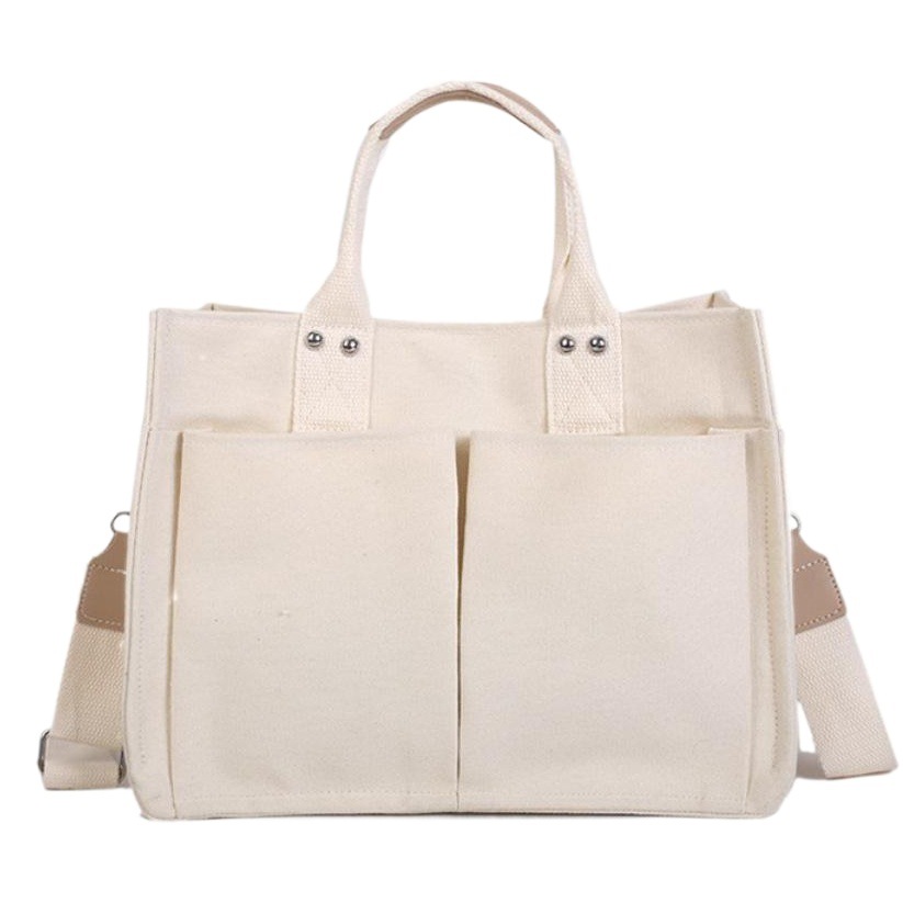 Bolso de mujer 2023 nuevo Corea del Sur gran capacidad Multi-Bolsillo bolsa de lona estudiante hombro crossbody bolso de mano portátil moda