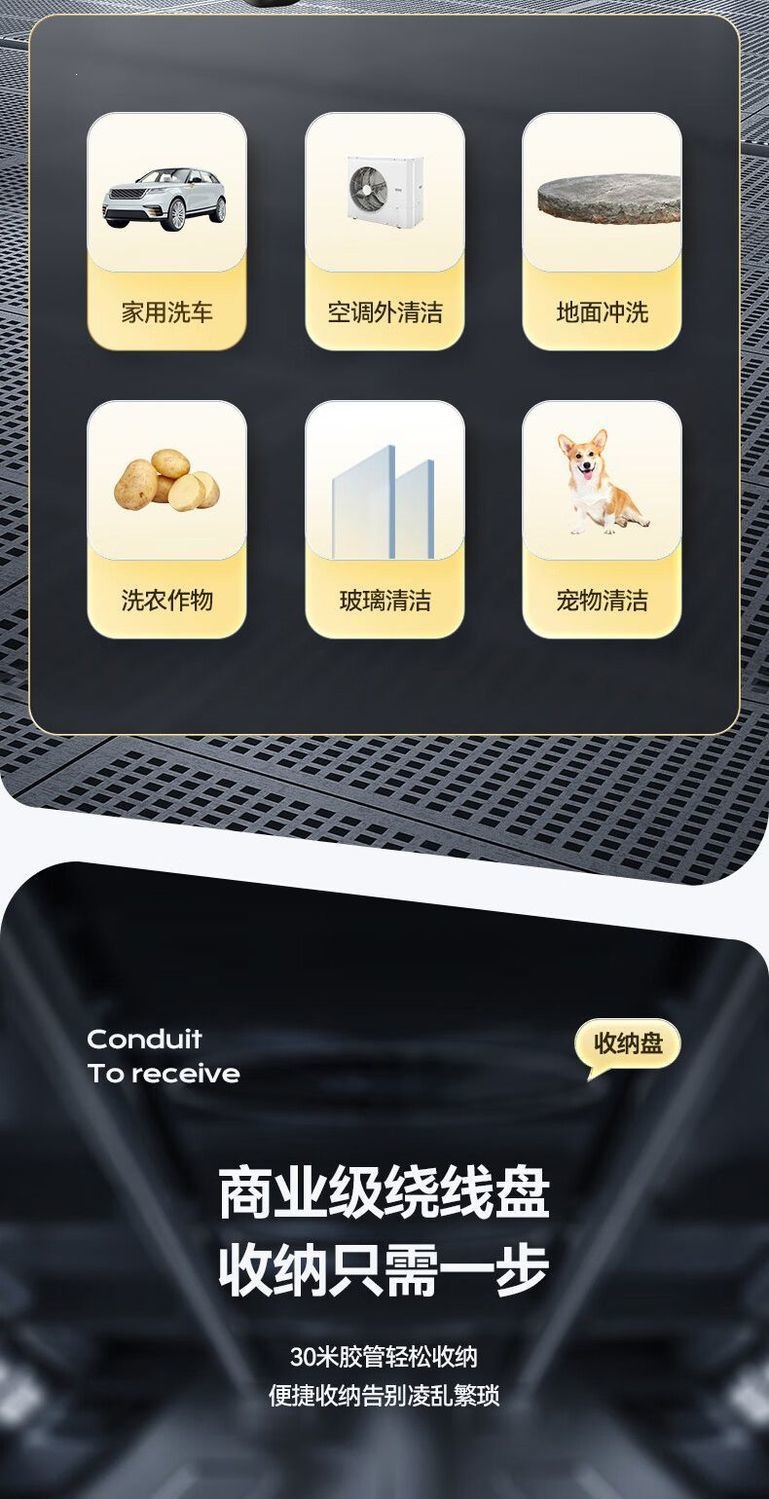 Car Washing Machine 220V High-Pressure Water Gun for Home Use, Powerful Cleaning with Pump Head, New Model 25, High-Power Copper-Coated Aluminum