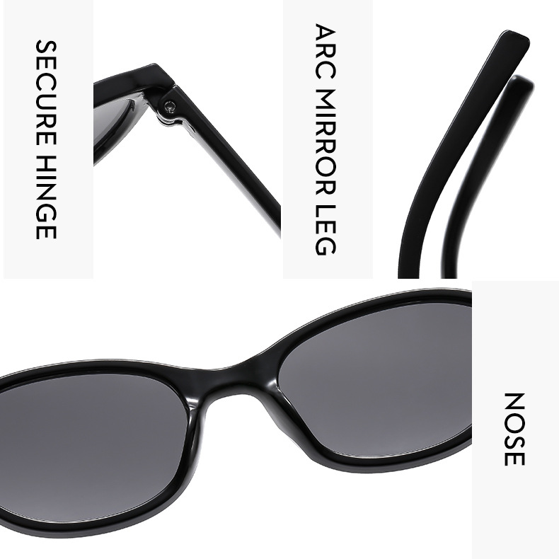 45g Weight Full Frame Glasses Structure Sunglasses Classification PC, UV400 Protection Lens Material Oval Frame Glasses Style Holiday, Travel Occasion Solid Color Pattern All Seasons Season Women's Gender Classic Style, Commute Style Classic Style Commute Solid Color PC UV400 Protection Oval Frame Full Frame Women's Sunglasses 19
