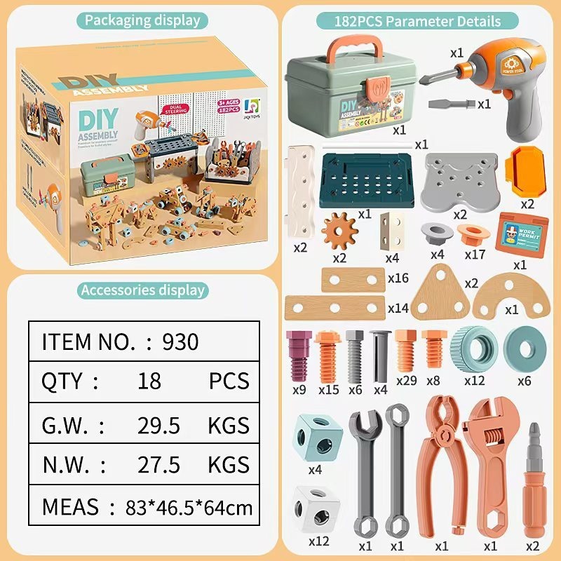 Herramientas de montaje DIY - 182 conjuntos (18 cajas / caja)