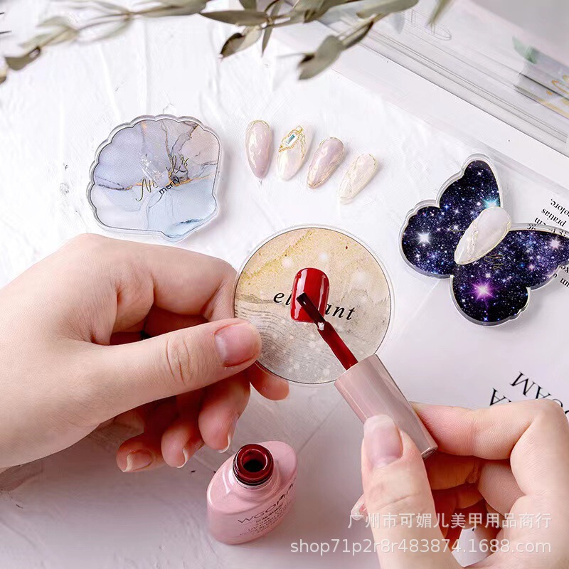 Online celebrity nail practice nail holder acrylic practice stand display base nail holder round Butterfly Nail Holder