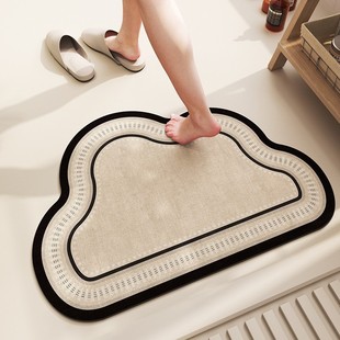 Simple Diatom Mud Bathroom Floor Mats, Bathroom Special-Shaped Water-Absorbent Non-Slip Floor Mats, Bedroom and Living Room Stain-Resistant Quick-Drying Carpets