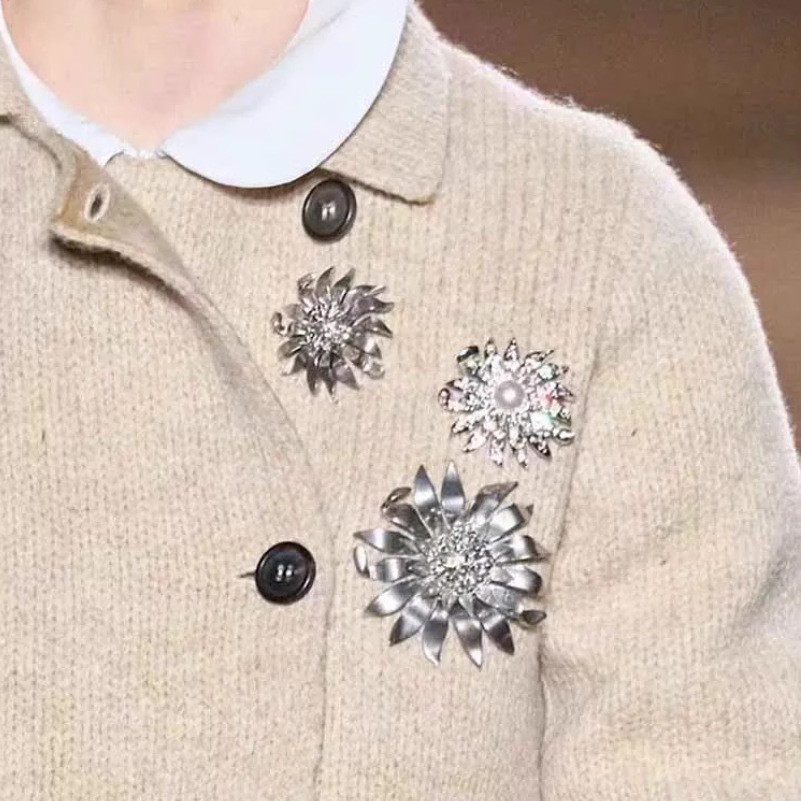 Sonnenblumen Brosche Mit Strass Und Perlen Europäischer Stil_voghion.com