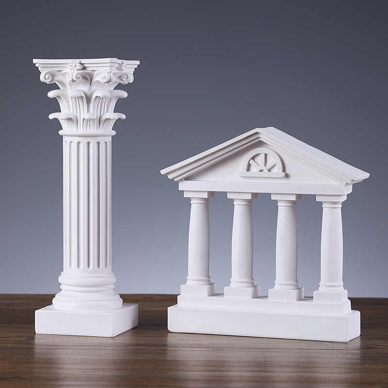  Greek Ancient City Architecture Model Temple Sculpture Resin Decoration Desktop Landscape Decoration Photographic Props
