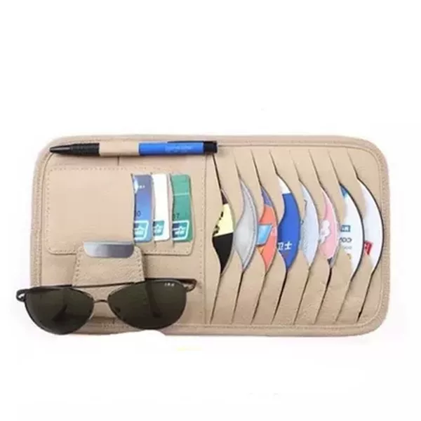 Car Sun Visor CD Clip Car Glasses Frame Card Holder Storage Car Multi-functional Supplies Sun Visor Cover