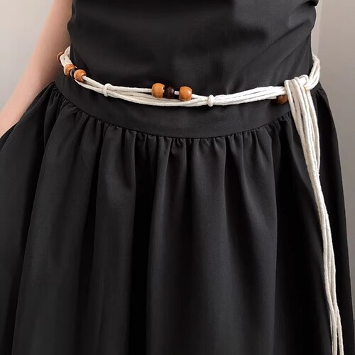 New wax rope braided waist rope for women simple butterfly joint decorative waist rope personalized match for dress for women
