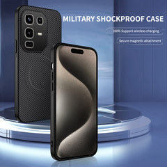 Transsion Note50S カーボンファイバーパターン磁気電話ケース camon 40 オールインクルーシブ落下防止 HOT60 保護カバーに適しています。