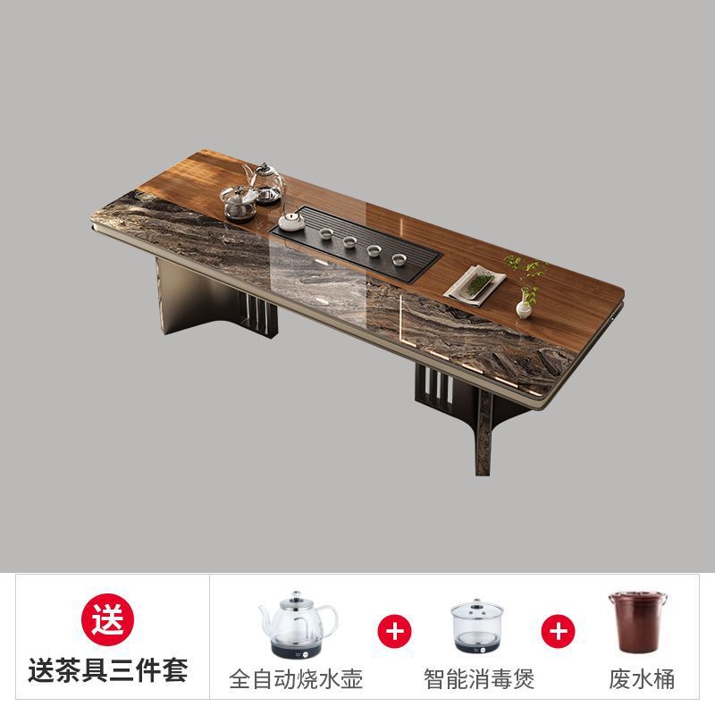 Nueva mesa de té de estilo chino de kung fu, mesa de té de oficina, combinación de mesa de té de roca de lujo, mesa de té de piedra de lujo ligera y moderna.