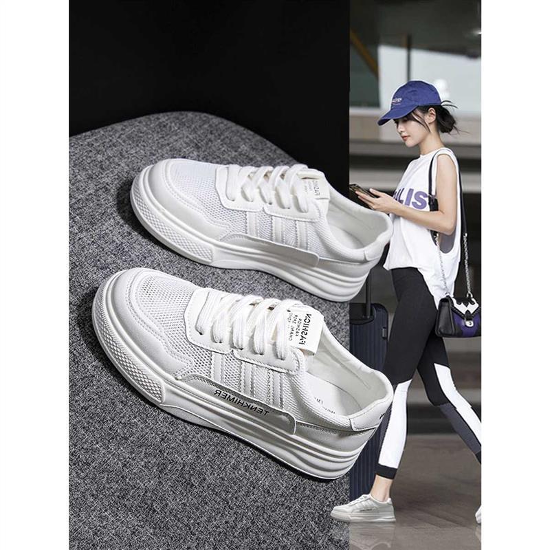 Fashionable thin breathable summer universal white sneakers flat