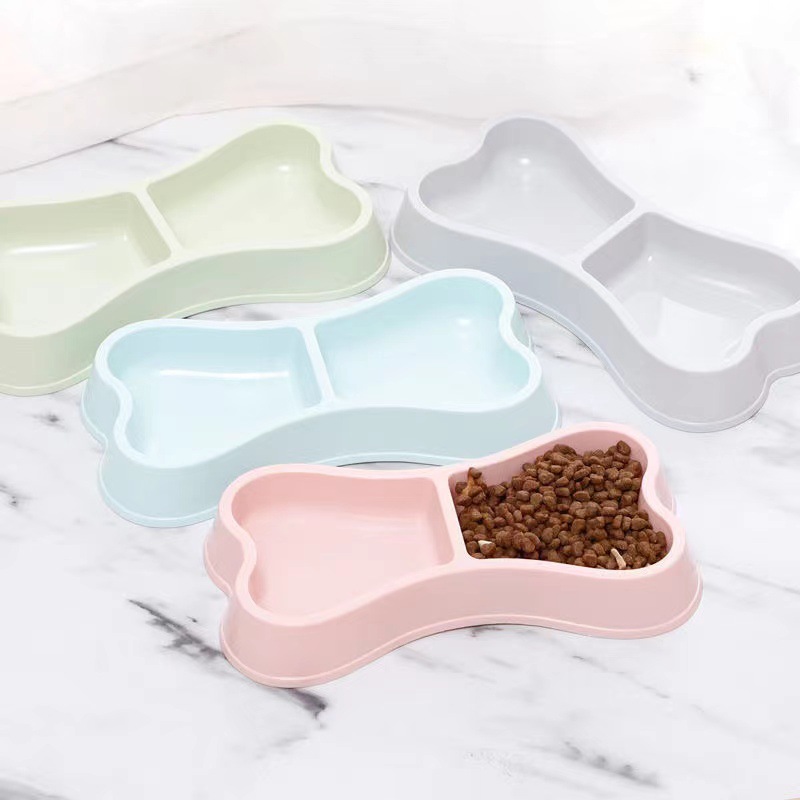 Suministros para mascotas perro de plástico doble tazón de comida dorado Retriever Teddy arroz tazón de agua lavabo de doble uso gato y perro alimentador universal