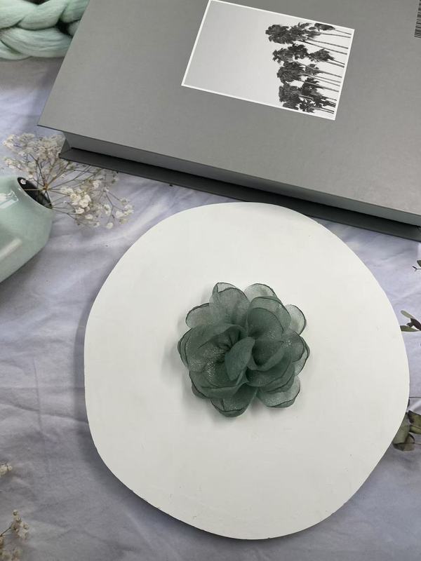 Caro同款烤边布艺花朵9cm立体烧边花朵diy发饰鞋帽胸花饰品配件|undefined